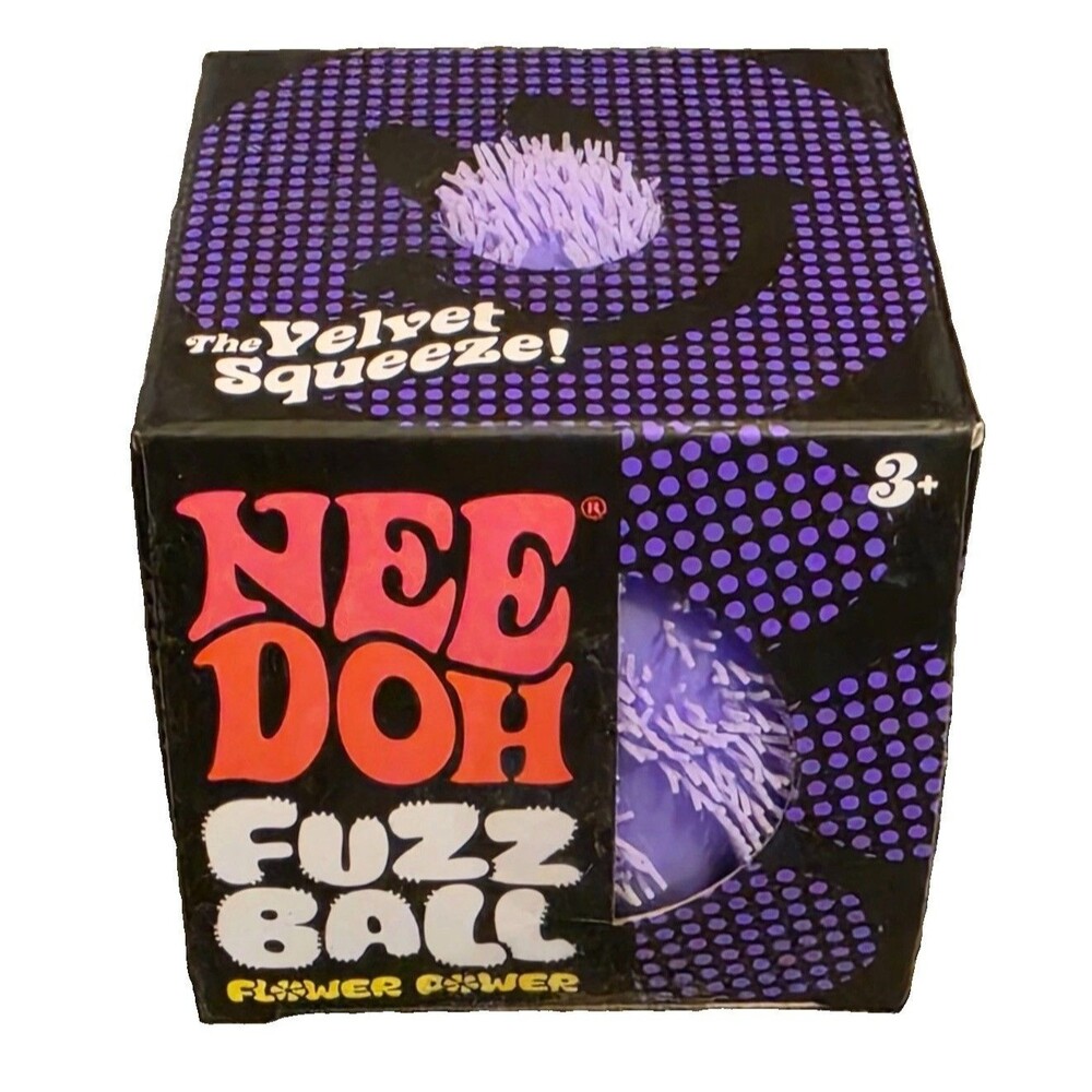 Schylling NeeDoh Fuzz Ball Flower Power Velvet Squeeze Sensory Fidget Toy NEW